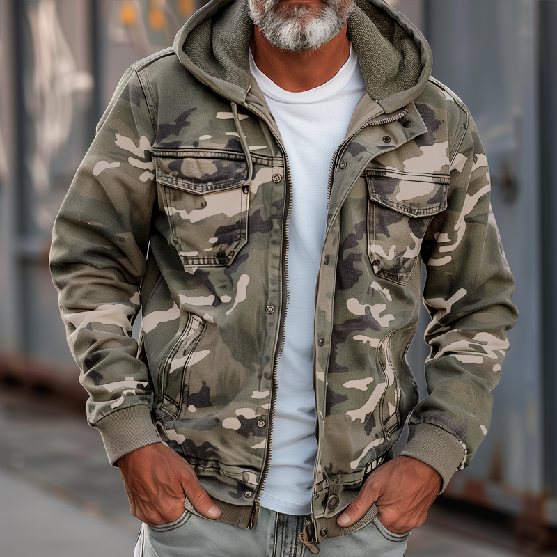 Beeckhvoven™ | Camouflage cargojack met capuchon