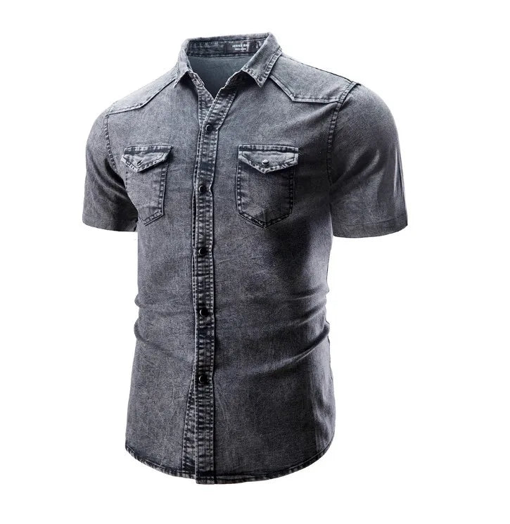 Morae-Amsterdam® | Denim Overhemd Met Korte Mouwen