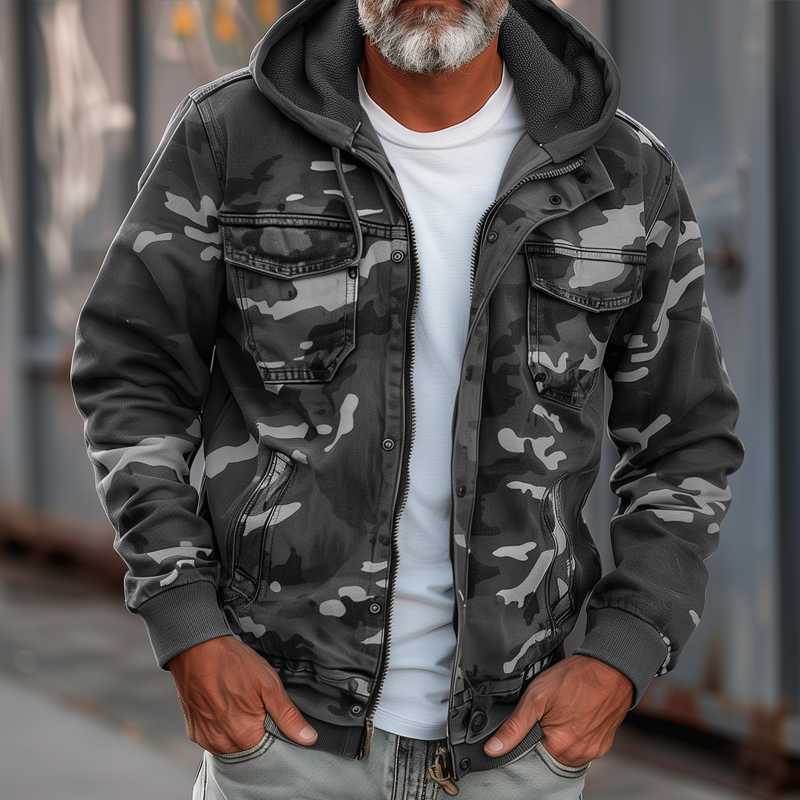 Beeckhvoven™ | Camouflage cargojack met capuchon