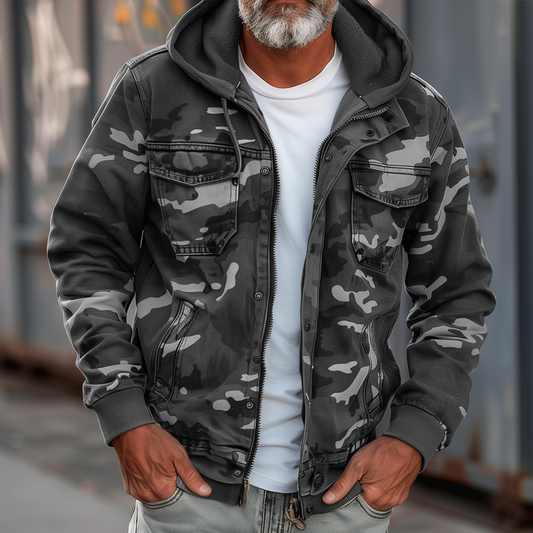 Beeckhvoven™ | Camouflage cargojack met capuchon