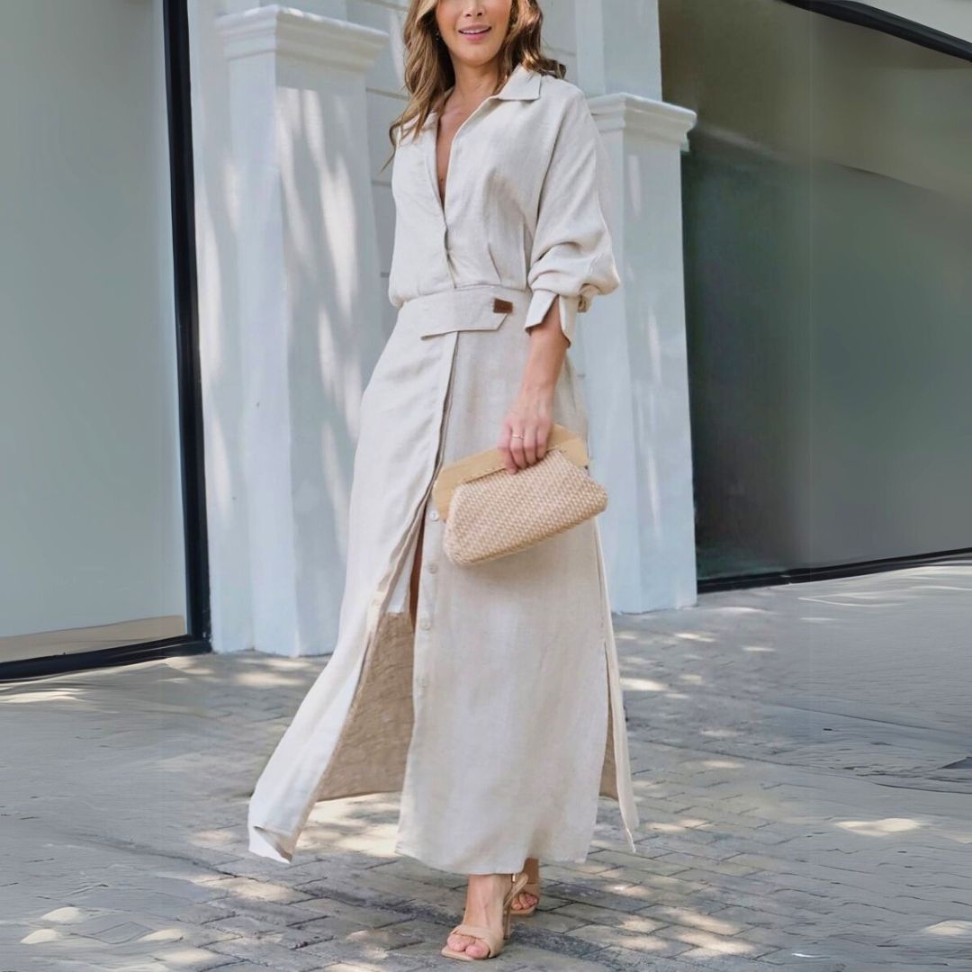 Morae-Amsterdam® | Elegante Maxi Jurk met V-Hals
