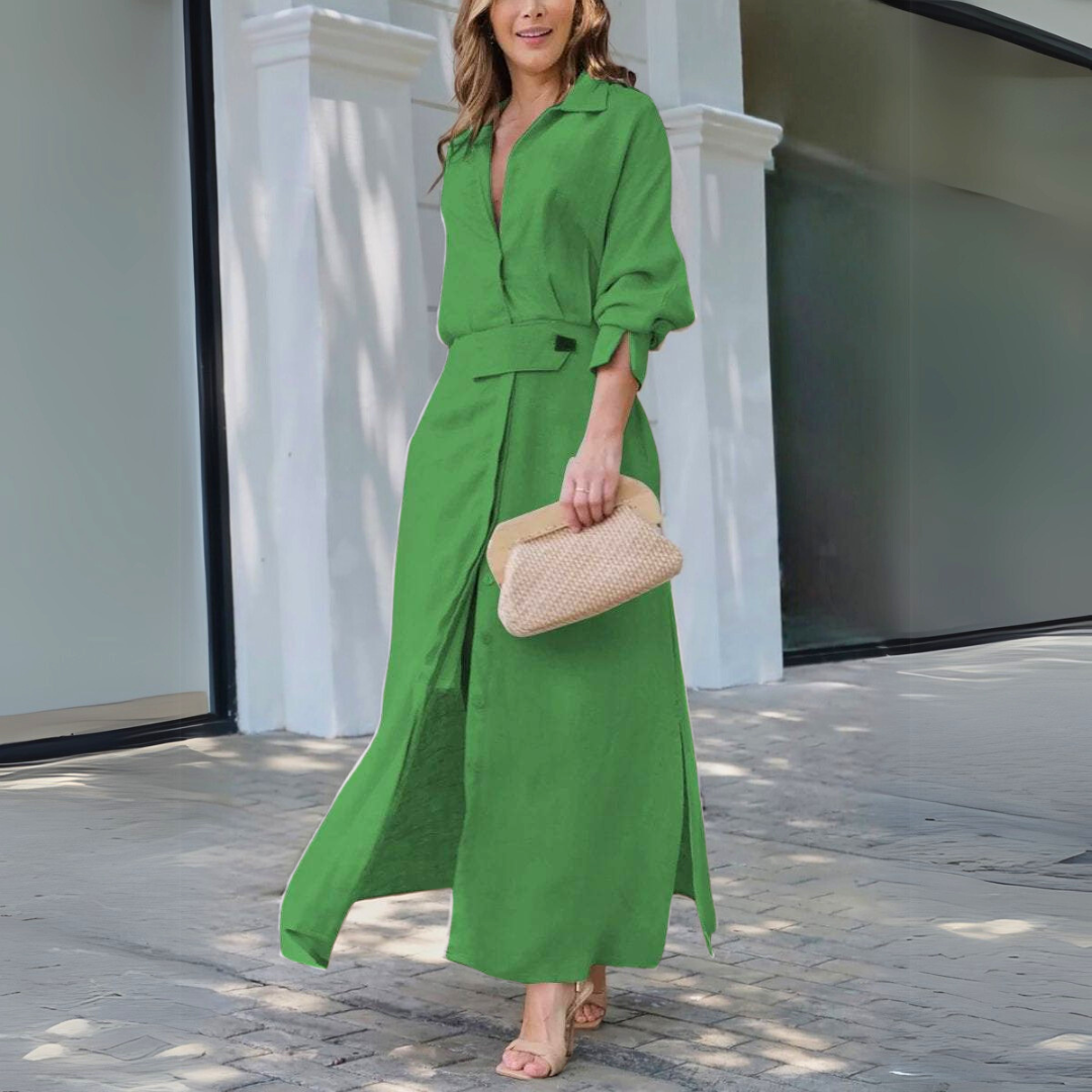 Morae-Amsterdam® | Elegante Maxi Jurk met V-Hals