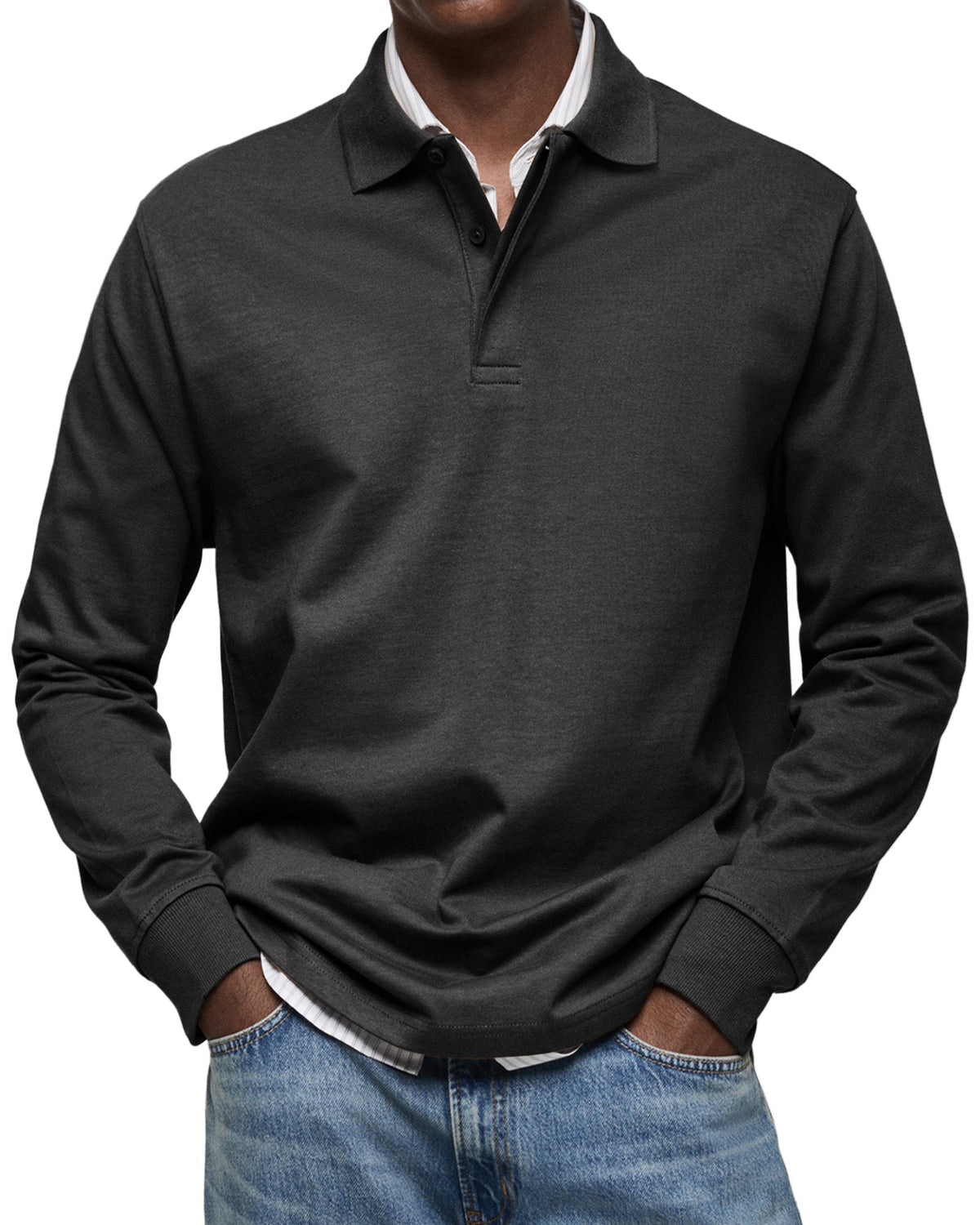 Morae-Amsterdam® | Casual Poloshirt met Lange Mouwen