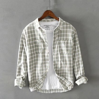 Morae-Amsterdam® | Linnen blouse met ruitpatroon