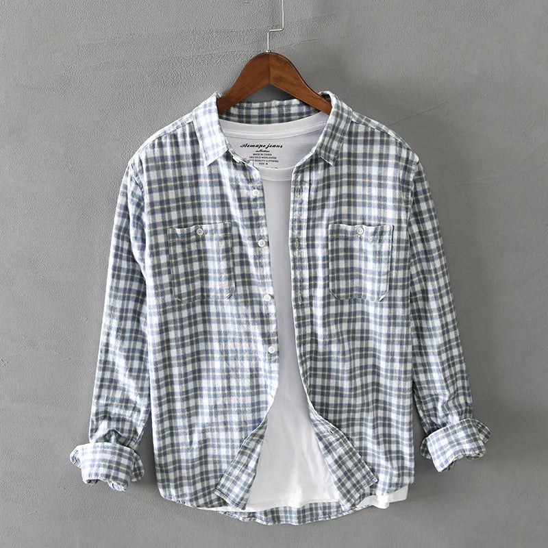 Morae-Amsterdam® | Linnen blouse met ruitpatroon