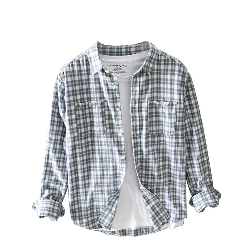 Morae-Amsterdam® | Linnen blouse met ruitpatroon