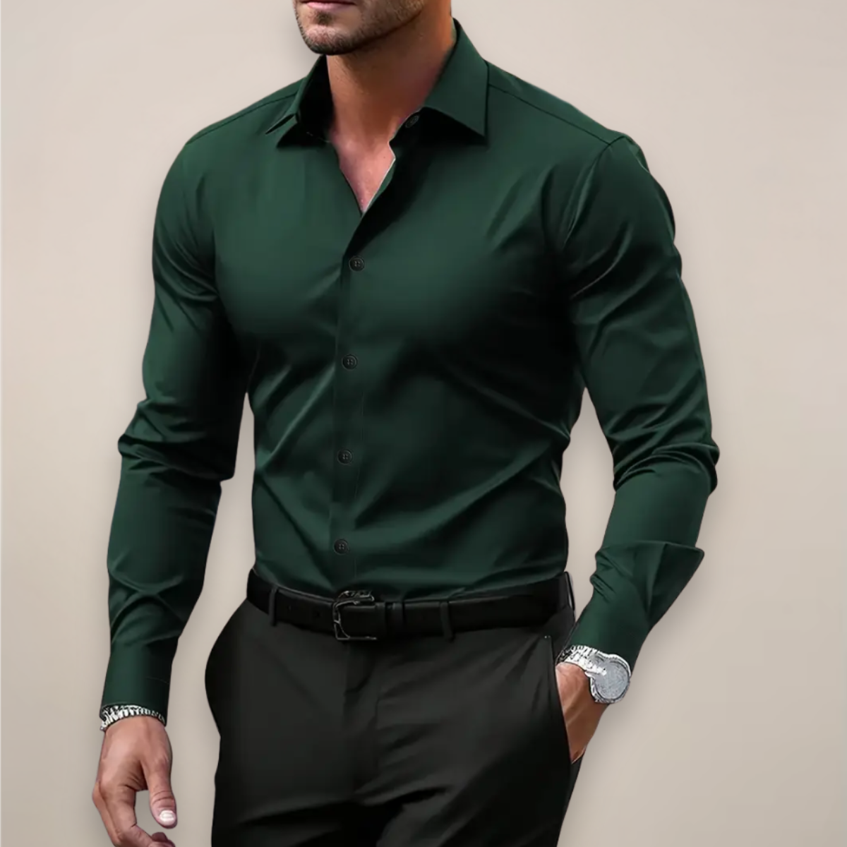 Morae-Amsterdam® | Casual Heren Overhemd Met Lange Mouwen