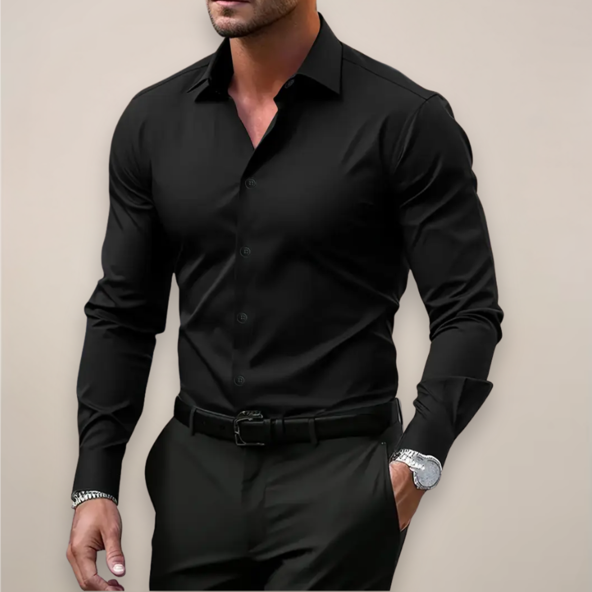 Morae-Amsterdam® | Casual Heren Overhemd Met Lange Mouwen
