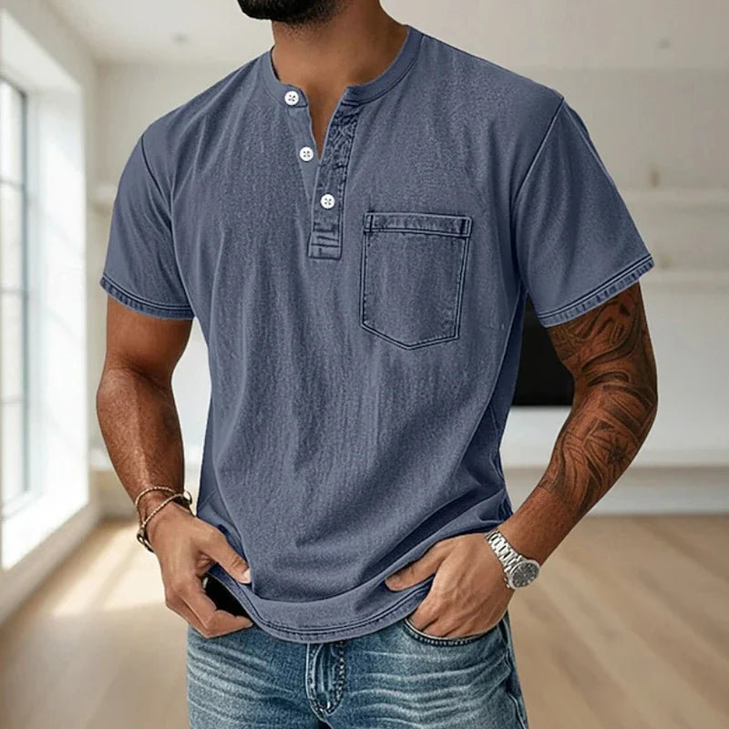 Morae-Amsterdam® | Vintage Mannen Shirt Met Borstzakje