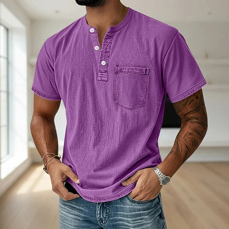 Morae-Amsterdam® | Vintage Mannen Shirt Met Borstzakje