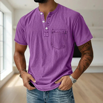 Morae-Amsterdam® | Vintage Mannen Shirt Met Borstzakje