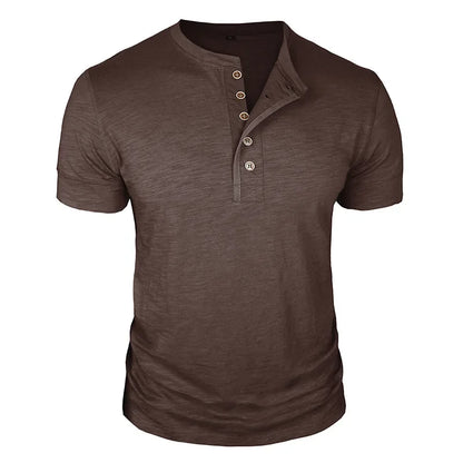 Morae-Amsterdam® | Stoer Henley T-Shirt met Korte Mouwen