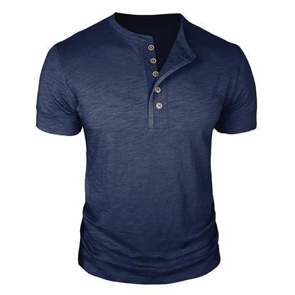 Morae-Amsterdam® | Stoer Henley T-Shirt met Korte Mouwen