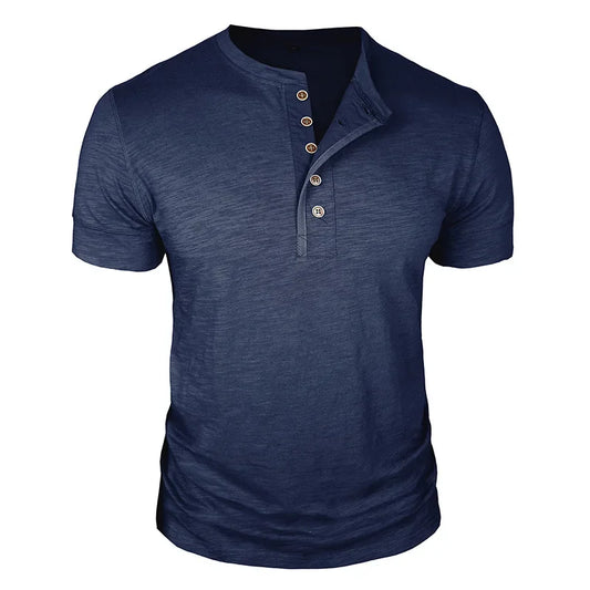 Morae-Amsterdam® | Stoer Henley T-Shirt met Korte Mouwen