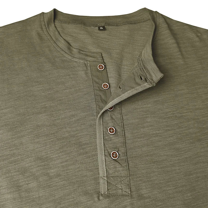 Morae-Amsterdam® | Stoer Henley T-Shirt met Korte Mouwen