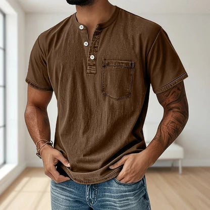 Morae-Amsterdam® | Vintage Mannen Shirt Met Borstzakje