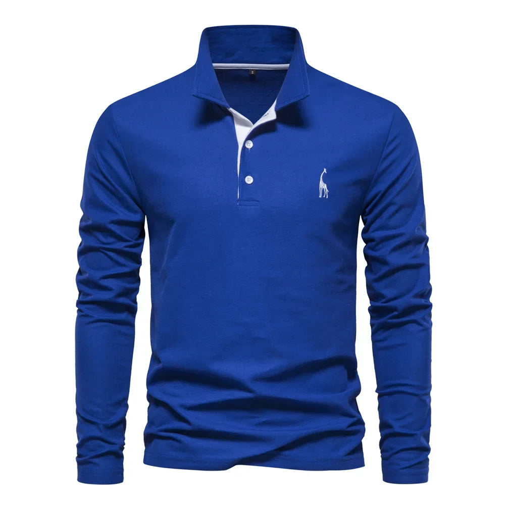 Morae-Amsterdam® | Casual Mannen Poloshirt Met Lange Mouwen