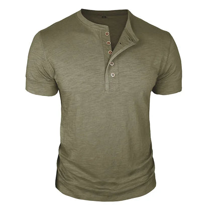 Morae-Amsterdam® | Stoer Henley T-Shirt met Korte Mouwen