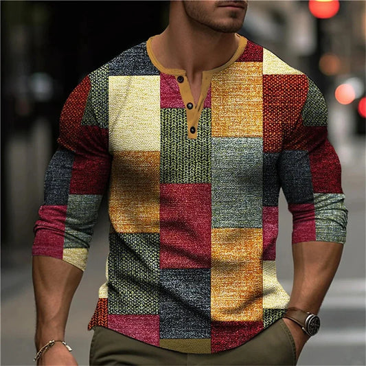 Morae-Amsterdam® | Kleurrijk Mannen Shirt Met Lange Mouwen