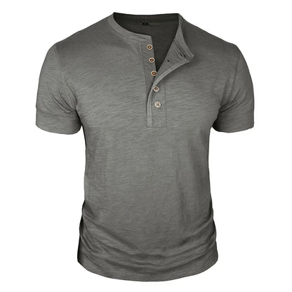 Morae-Amsterdam® | Stoer Henley T-Shirt met Korte Mouwen