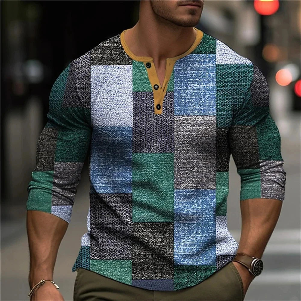 Morae-Amsterdam® | Kleurrijk Mannen Shirt Met Lange Mouwen