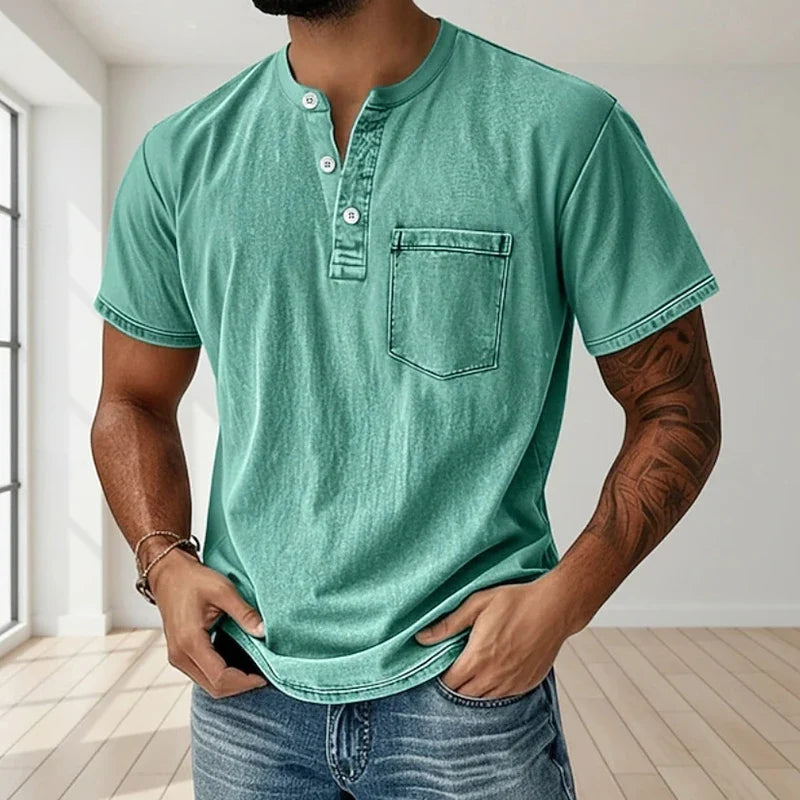 Morae-Amsterdam® | Vintage Mannen Shirt Met Borstzakje