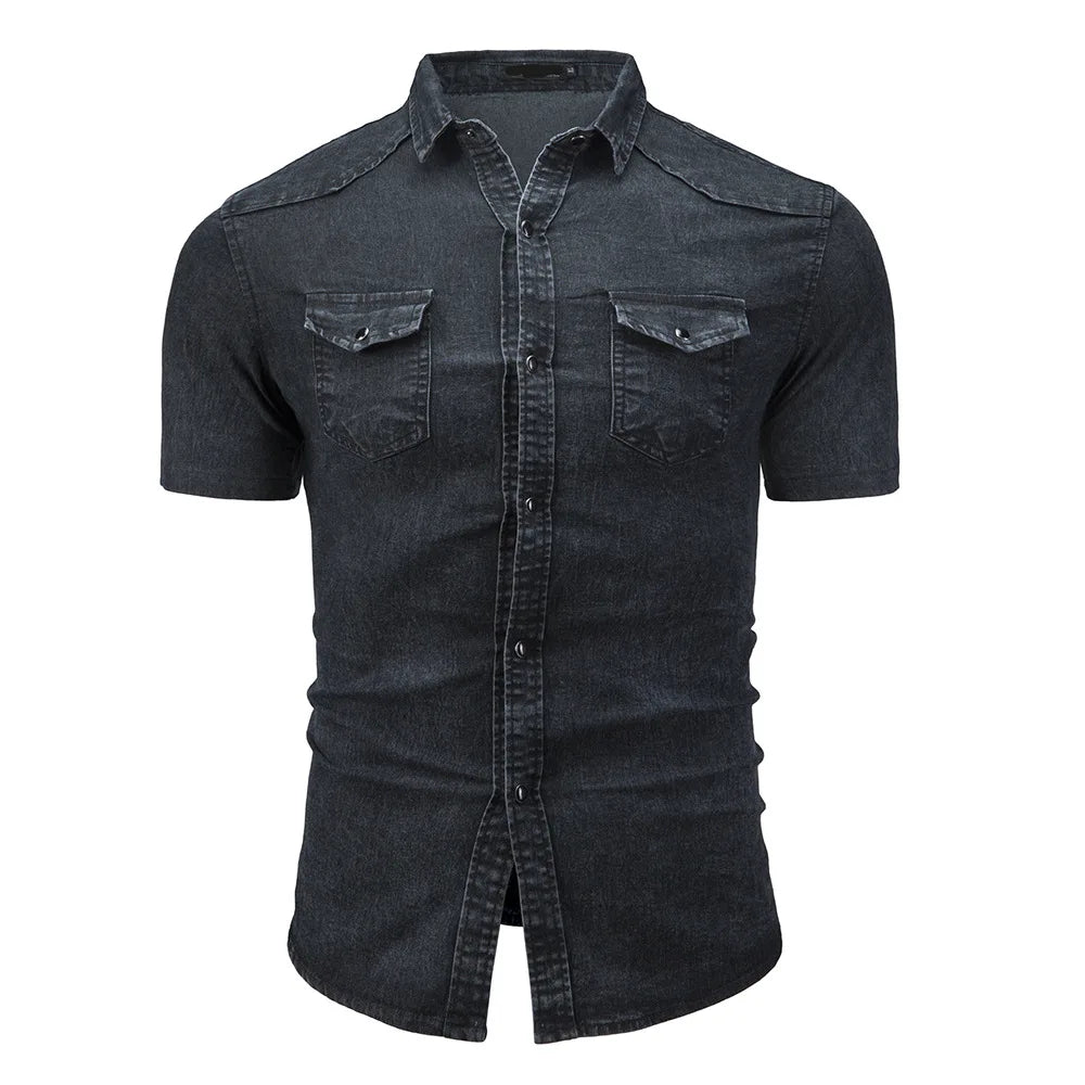 Morae-Amsterdam® | Denim Overhemd Met Korte Mouwen