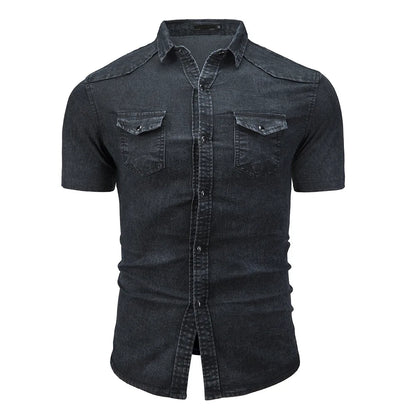 Morae-Amsterdam® | Denim Overhemd Met Korte Mouwen