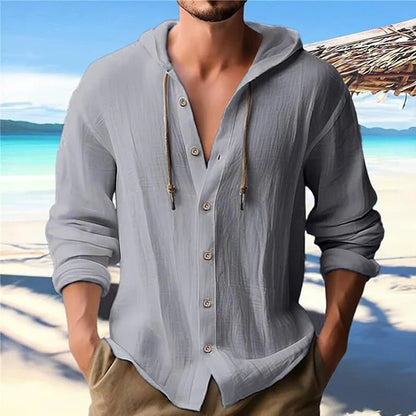 Morae-Amsterdam® | Linnen Hoodie Overhemd