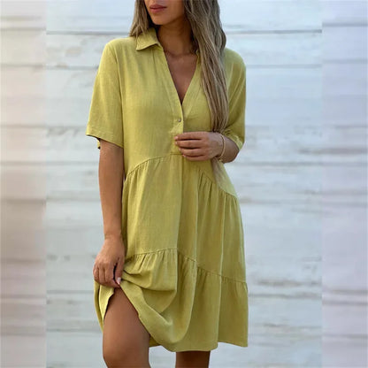 Morae-Amsterdam® | Elegante Damesjurk Met V-Hals