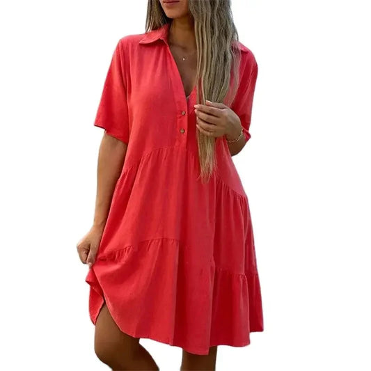 Morae-Amsterdam® | Elegante Damesjurk Met V-Hals