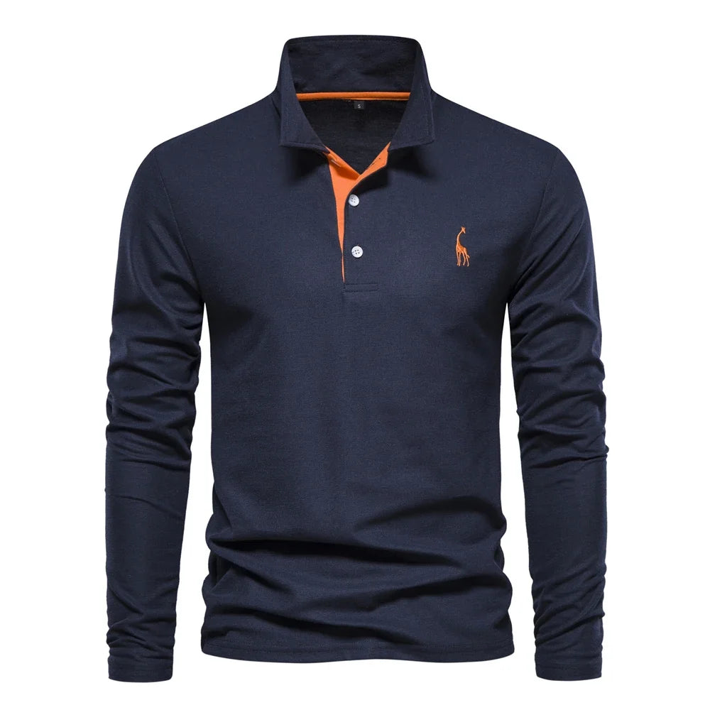 Morae-Amsterdam® | Casual Mannen Poloshirt Met Lange Mouwen