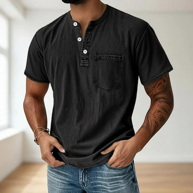 Morae-Amsterdam® | Vintage Mannen Shirt Met Borstzakje