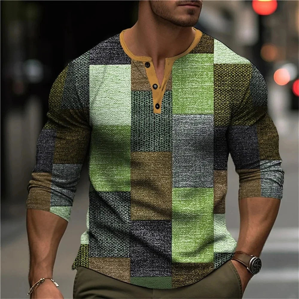 Morae-Amsterdam® | Kleurrijk Mannen Shirt Met Lange Mouwen