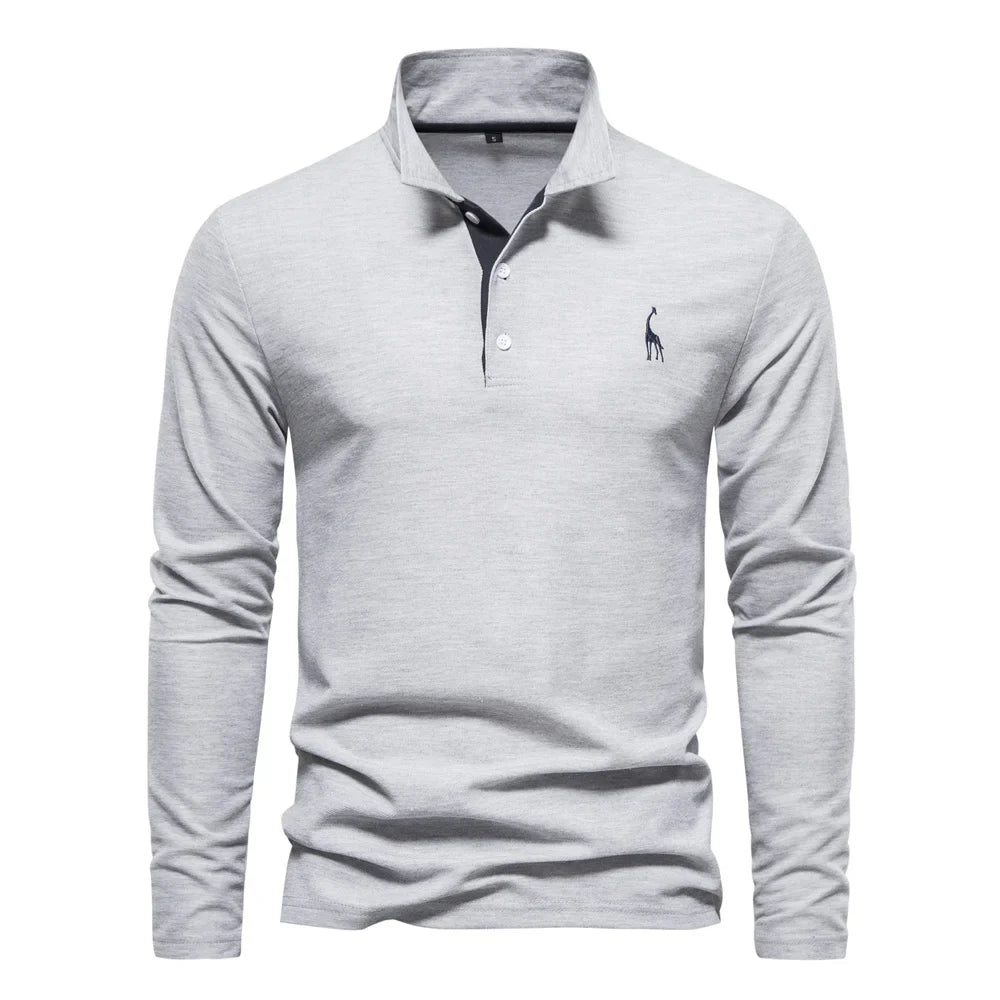 Morae-Amsterdam® | Casual Mannen Poloshirt Met Lange Mouwen