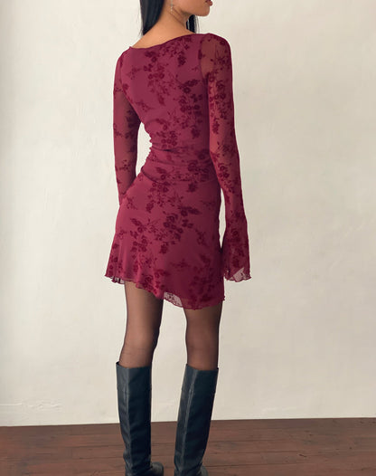 Sarah™ |  Bloemenjurk Met Lange Mouwen
