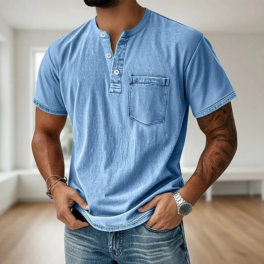 Morae-Amsterdam® | Vintage Mannen Shirt Met Borstzakje