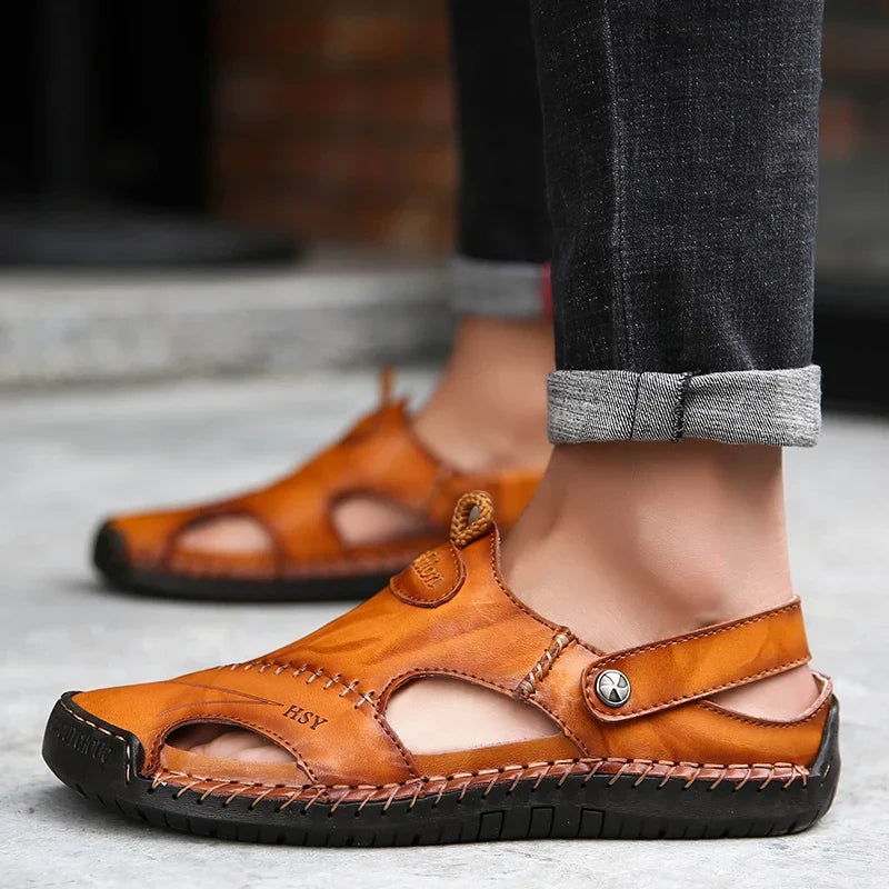 Morae-Amsterdam® | Comfortabele Klassieke Leren Heren Sandalen