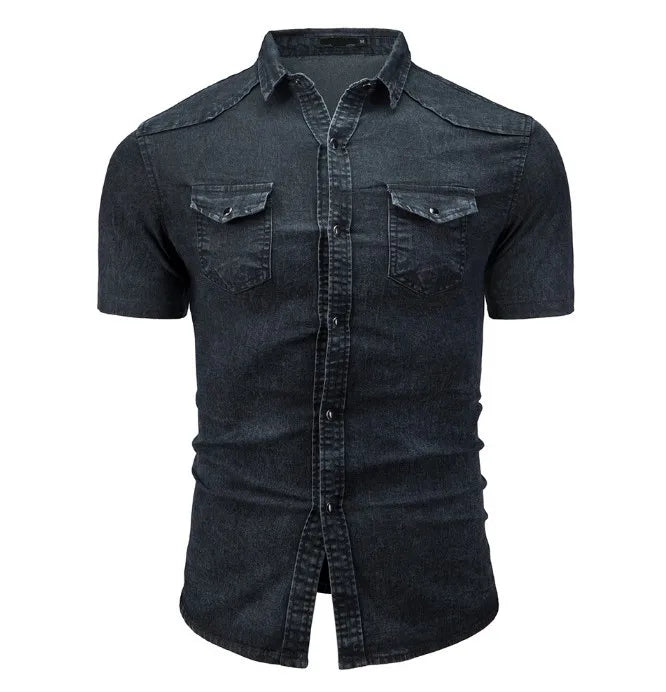 Morae-Amsterdam® | Denim Overhemd Met Korte Mouwen