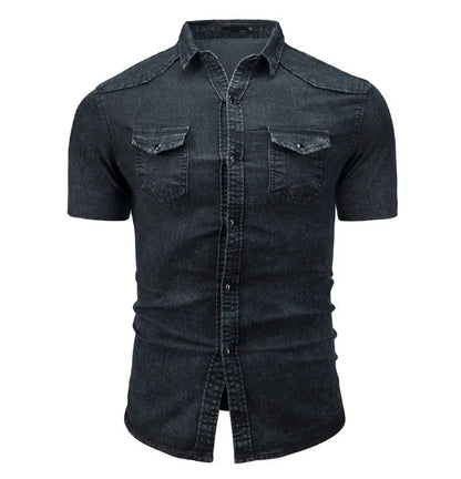 Morae-Amsterdam® | Denim Overhemd Met Korte Mouwen