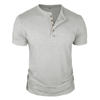 Morae-Amsterdam® | Stoer Henley T-Shirt met Korte Mouwen