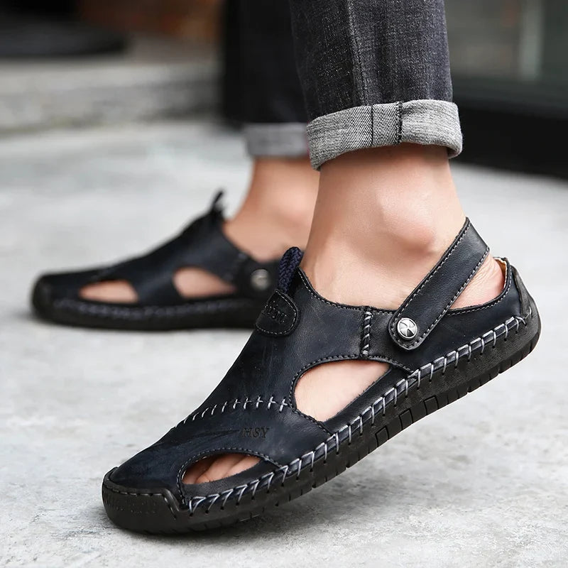Morae-Amsterdam® | Comfortabele Klassieke Leren Heren Sandalen