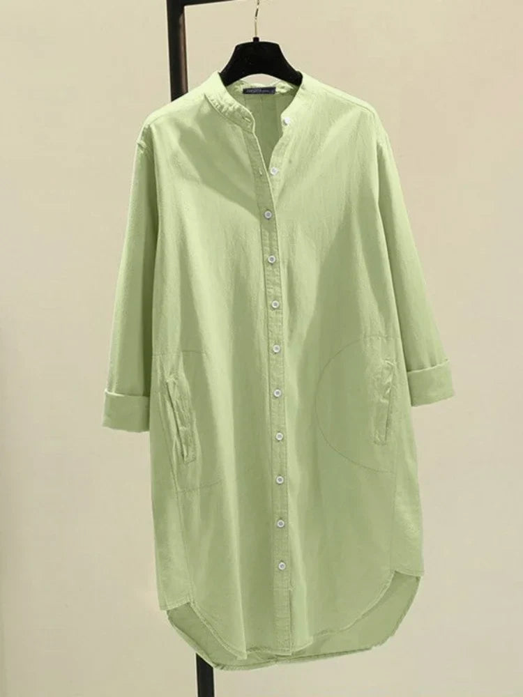 Morae-Amsterdam® | Elegante Halflange Damesblouse met Knoopsluiting