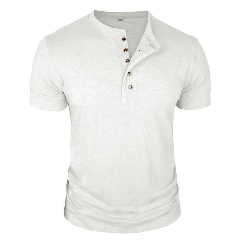 Morae-Amsterdam® | Stoer Henley T-Shirt met Korte Mouwen