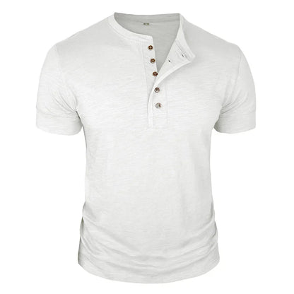 Morae-Amsterdam® | Stoer Henley T-Shirt met Korte Mouwen