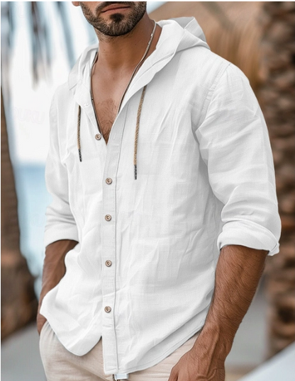 Morae-Amsterdam® | Linnen Hoodie Overhemd