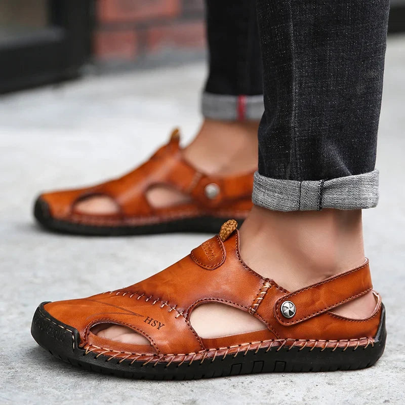 Morae-Amsterdam® | Comfortabele Klassieke Leren Heren Sandalen
