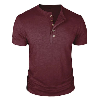 Morae-Amsterdam® | Stoer Henley T-Shirt met Korte Mouwen