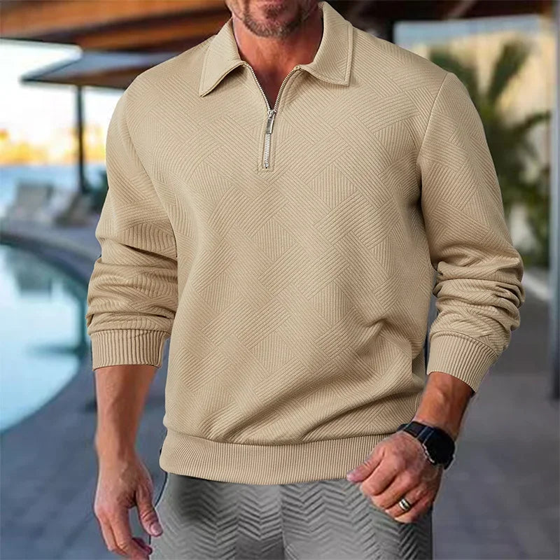 Morae-Amsterdam® | Heren Polo Shirt Met Visgraatpatroon