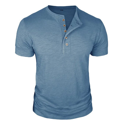 Morae-Amsterdam® | Stoer Henley T-Shirt met Korte Mouwen
